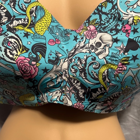 Vibrant Teal Patterned Bra - Picture 2 of 5